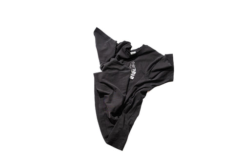 AnyOtherTee No.1 100% organic cotton in vintage black wash with DTG print and embroidered logo