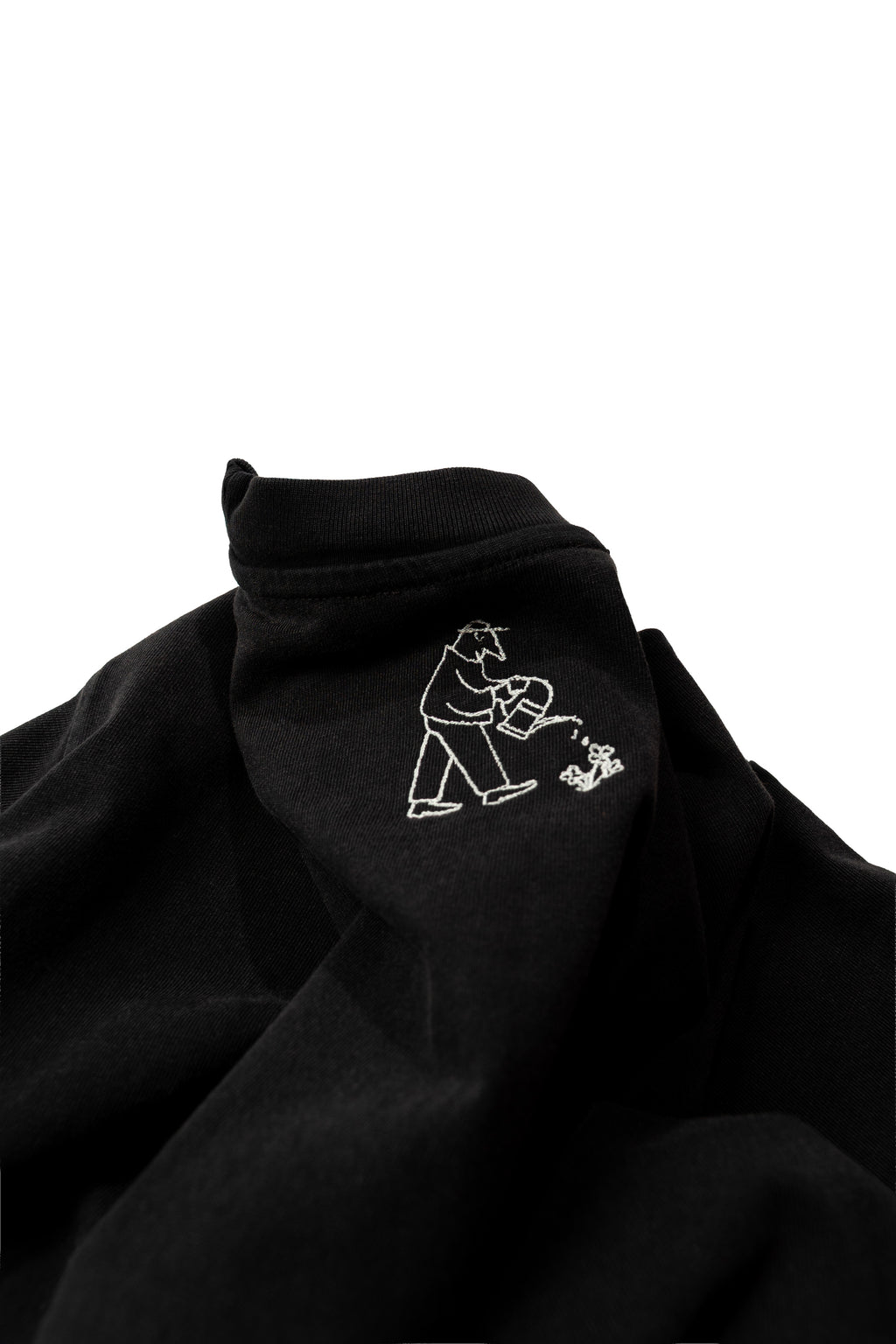 AnyOtherTee No.1 100% organic cotton in vintage black wash with DTG print and embroidered text and logo