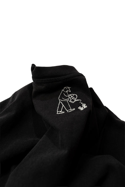 AnyOtherTee No.1 100% organic cotton in vintage black wash with DTG print and embroidered text and logo