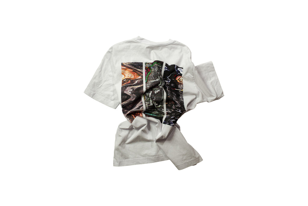 AnyOtherTee No.1 100% organic cotton in white with DTG print and embroidered logo